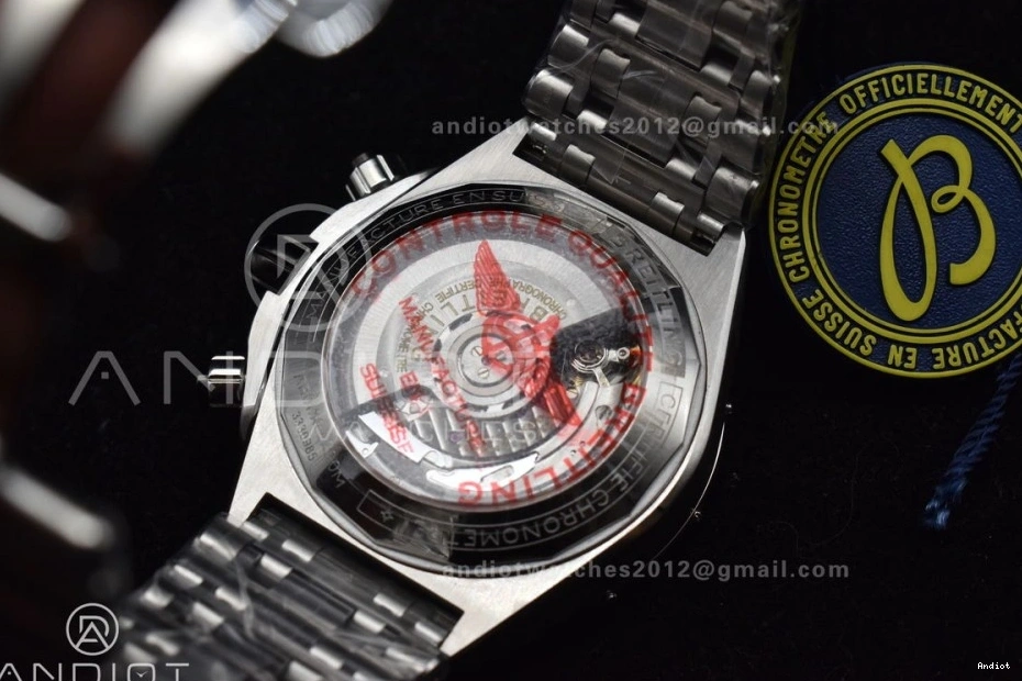 Black A7750 on SS 1:1 Chronomat Dial 44mm Edition BLSF Best B01 SS Bracelet 1105